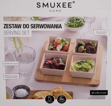 Smukee Zestaw do serwowania kwadratowe miseczki 5el. 25x25x5cm