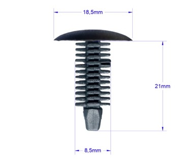 10x ЗАЖИМ ДЛЯ ОБИВКИ КОЛЕСНОЙ АРКИ, УНИВЕРСАЛЬНЫЙ, 8 мм