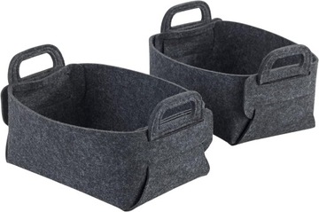 Kosz filcowy Pojemnik Wenko Szary z filcu 2,4 l, 19 x 14 x 9cm Kpl 2szt