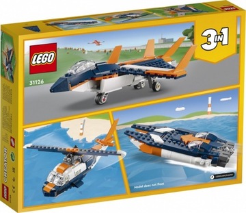 LEGO Creator 3in1 31126 Сверхзвуковой реактивный самолет + подарочный пакет LEGO