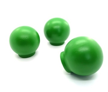 UCHWYT MEBLOWY GAŁKA DREWNIANA KULKA ZIELONA ZESTAW 3 SZT