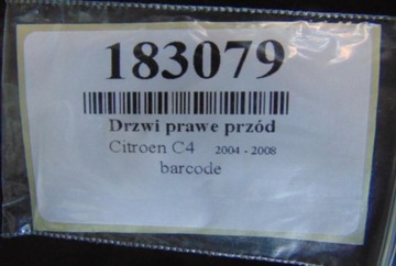 CITROEN C4 DVEŘE PRAVÝ PŘEDNÍ