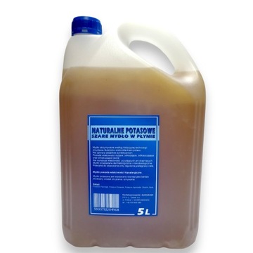 NATURALNE POTASOWE MYDŁO W PŁYNIE, 5L, PŁYNNE SZARE MYDŁO, PRAWDZIWE.