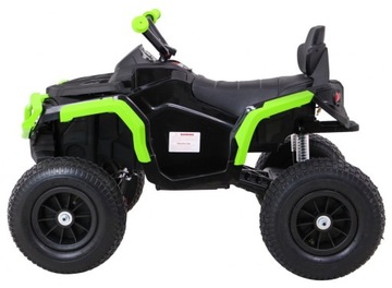 БОЛЬШОЙ детский квадроцикл Quad Air на аккумуляторе Черный и зеленый + накачиваемые колеса