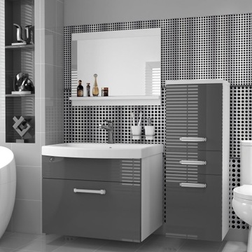 Meble łazienkowe z LUSTREM z UMYWALKĄ POŁYSK