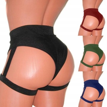 Women Sexy Goth Shorts Ring Pole Dance Short Femme - S-Czarny 1 szt.