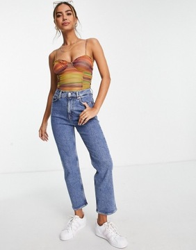 Pull&Bear body z siateczki w paski retro XS