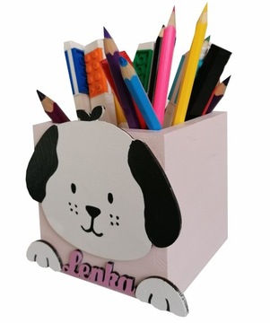 ORGANIZER PRZYBORNIK POJEMNIK NA KREDKI Z IMIENIEM