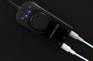 Внешняя звуковая карта USB UGREEN, наушники/микрофон + Care Wipe