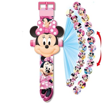 MYSZKA MINNIE ZEGAREK CYFROWY 3D Z PROJEKOTOREM ZEGAREK DLA DZIECI