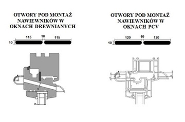 BIAŁY krótki nawiewnik ciśnieniowy do okien okna Ventec VT601 277 mm
