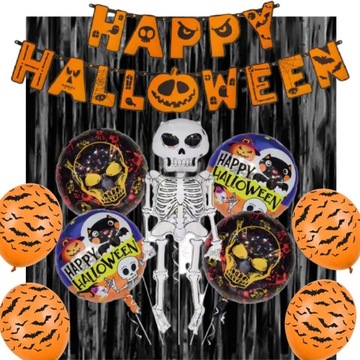 ZESTAW DEKORACJI NA HALLOWEEN KOŚCIOTRUP I INNE