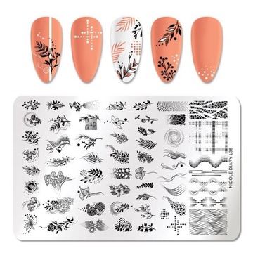 Большая пластина для стемпинга ногтей ЦВЕТЫ ЛЕТО