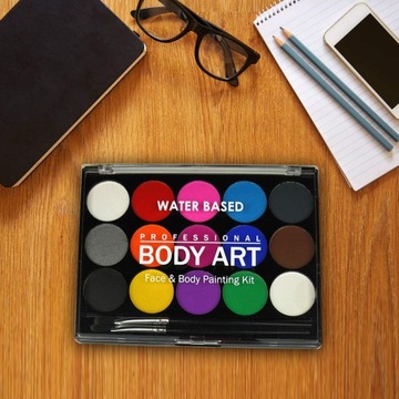 FARBY FARBKI DO MALOWANIA TWARZY 15 KOLORÓW ZMYWALNE DZIECI