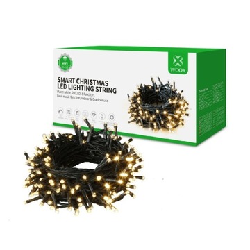 Lampki Łańcuch Świetlny Biały Ciepły 200 LED