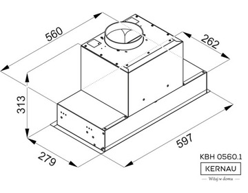 OKAP KUCHENNY KERNAU KBH0560.1B GESTURE 650m³h LED