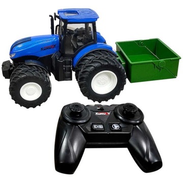 TRAKTOR CIĄGNIK ZDALNIE STEROWANY RC W SKALI 1:24 MASZYNA ROLNICZA KONTENER