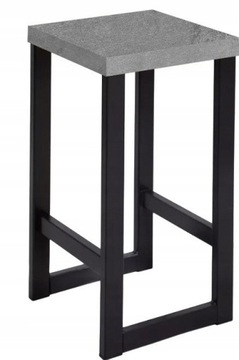 Taboret 60 cm Loft BETON /CZARNY Krzesło Taborety
