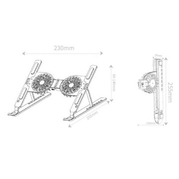 2x охлаждающая подставка для ноутбука 7, регулируемая