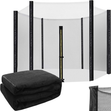 UNIWERSALNA SIATKA DO TRAMPOLINY ZEWNĘTRZNA OCHRONNA WYSOKA MOCNA 305cm 8sł