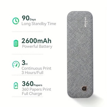 Бесчернильный портативный термопринтер PeriPage A40, беспроводной мобильный принтер для путешествий