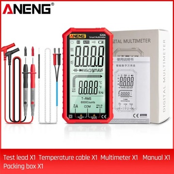 ANENG 620A cyfrowy inteligentny multimetr tranzystor tester 6000 liczy True