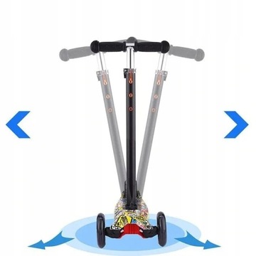 ТРЕХКОЛЕСНЫЙ БАЛАНСИРОВАННЫЙ САМОКАТ СО СВЕТОДИОДНЫМИ КОЛЕСАМИ ГРАФИТТИ