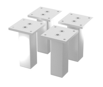 4 x ALUMINIOWA NÓŻKA STOPKA MEBLOWA H 100 MM BIAŁA