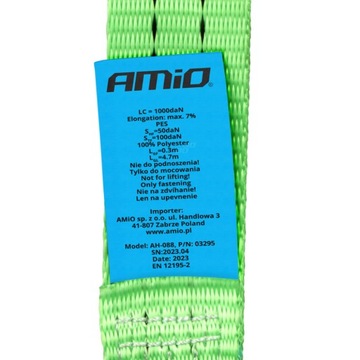 РЕМЕНЬ ТРАНСПОРТНЫЙ С НАТЯЖИТЕЛЕМ 2000кг 35мм 5м Amio