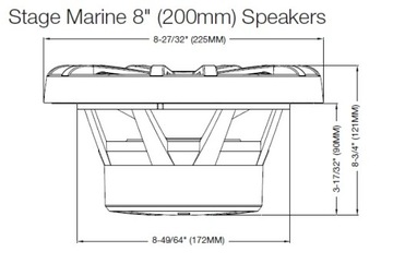 Акустические системы JBL Stage Marine 8 для яхт и лодок 200 мм / 20 см — белое издание —