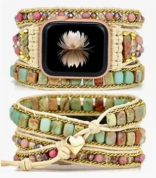 Бирюзовый ремешок для Apple Watch 42/45мм с камнями