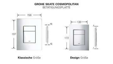 Przycisk spłukujący WC Grohe Skate srebrny chrom 38732000