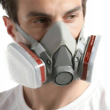 МАСКА ДЛЯ КРАСКИ ПРОТИВОПЫЛЕВАЯ ПОЛУМАСКА + ФИЛЬТРЫ УГЛЕРОДНЫЕ КАРТРИДЖИ