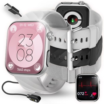 SMARTWATCH DLA SENIORA KARDIOWATCH GLIKEMIA EKG CIŚNIENIE BMI HRV MENU PL