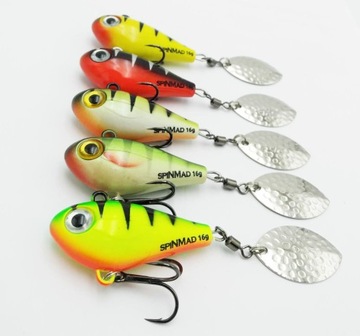 НАБОР - СПИННИНГ ХВОСТ SPINMAD JIGMASTER 16G - 5 ЦВЕТОВ ТИГРА - УБИЙЦЫ