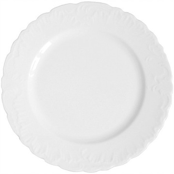 0001 TALERZ PŁYTKI 21 cm Biały ROCOCO ĆMIELÓW 1szt