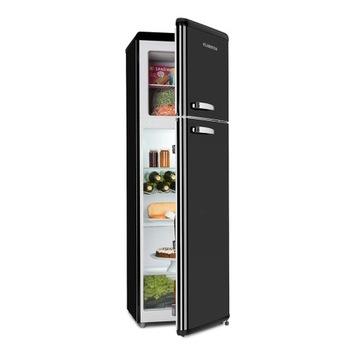 RETRO LODÓWKA CHŁODZIARKA CHŁODZIARKO-ZAMRAŻARKA 172CM 250L CZARNA