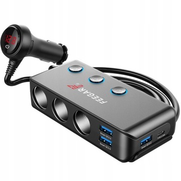 Rozdzielacz gniazda zapalniczki Feegar Ciga 200W 10A 12-24V USB