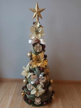 Елка КОНУС УКРАШЕННАЯ украшениями 170 см НАКОНЕННАЯ