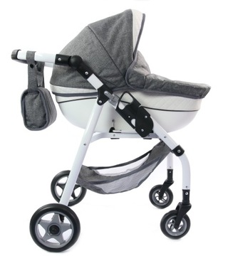 Коляска для кукол из ПОЛЬСКОЙ ЭКО КОЖИ Поворотные колеса