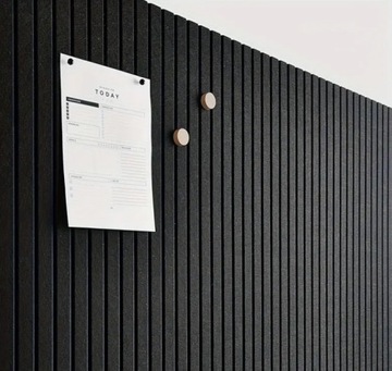 Стеновые панели 3D декоративные ламели фетр 60х120см ЧЕРНЫЙ 08 + ШТИФТЫ