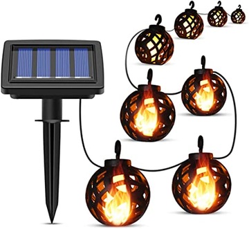 LAMPKI LED DEKORACYJNE NA ZEWNATRZ SOLARNE OŚWIETLENIE OZDOBNE CIEPŁY KULE