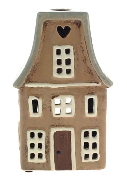 DOMEK CERAMICZNY LAMPION ŚWIECZNIK CERAMIKA SZKLIWIONA
