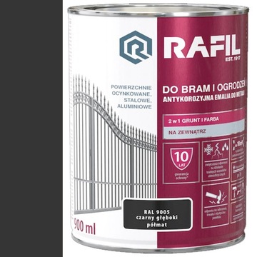 RAFIL Do Bram i Ogrodzeń 900ml Półmat RAL9005