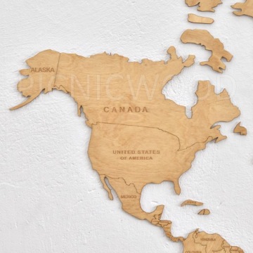Деревянная карта мира на стене с булавками, 120 см
