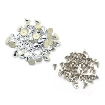 100 комплектов серебряных, золотых, черных позолоченных АБС-пластиков, конусов, шпилек в стиле панк, заклепок, шипов для