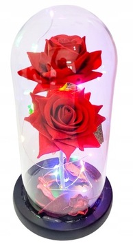 ВЕЧНЫЙ ЦВЕТОК РОЗА В СТЕКЛЕ LED СВЕТ ПОДАРОК