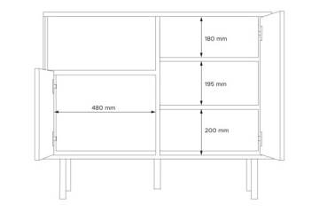 ЧЕРНЫЙ КОМОД ЛОФТ 150 МАТОВЫЙ ДУБ ЛОФТ КОНСИМО