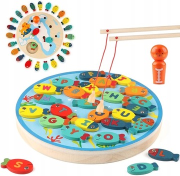 Деревянная игрушка-рыбка MONTESSORI Fishing Game