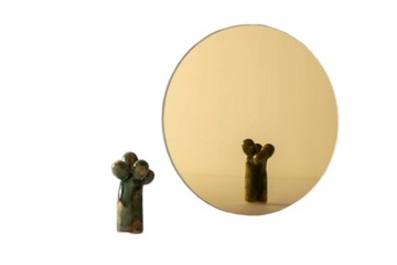 Lustro złote makramowe do makramy szlifowane okrągłe fi 15 cm fi 150 mm